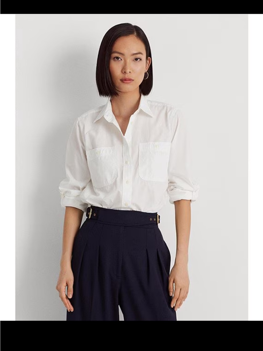 Lauren Ralph Lauren Essential White Button-Front Shirt - Picture 3 of 10